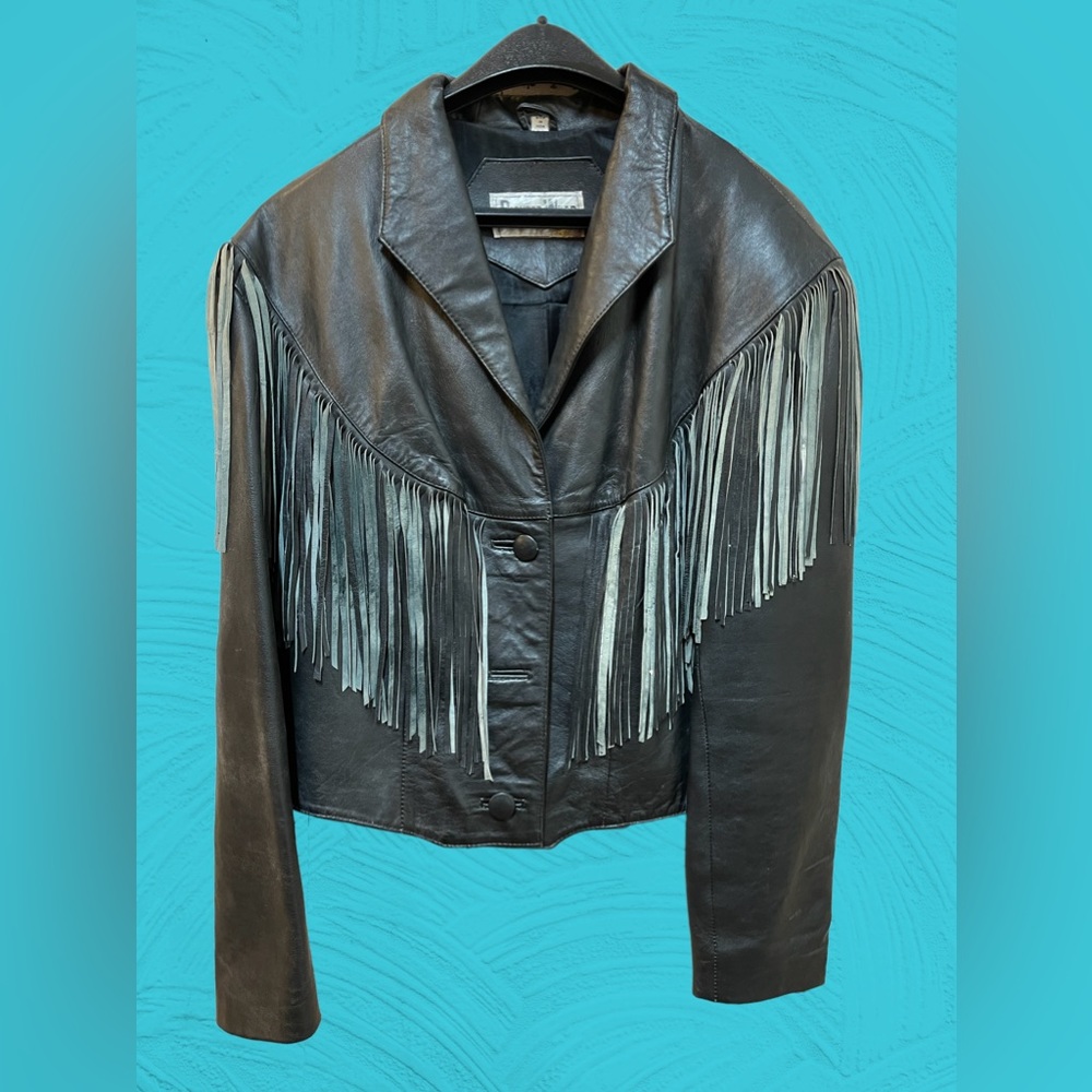 Vintage,Wraparound fringe, all leather, Pioneer Wear Jacket.